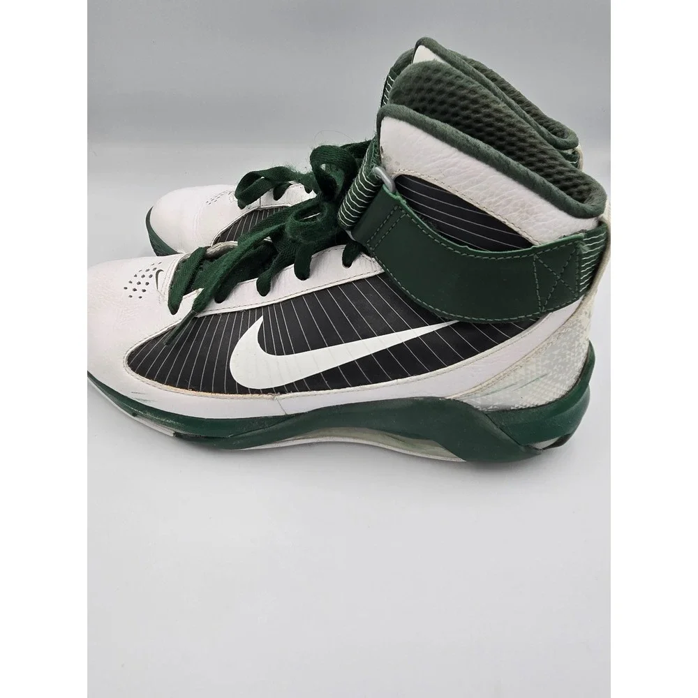 Nike Mens 7.5‎ Air Max Rise Basketball Shoes Green White High Top 367180-117